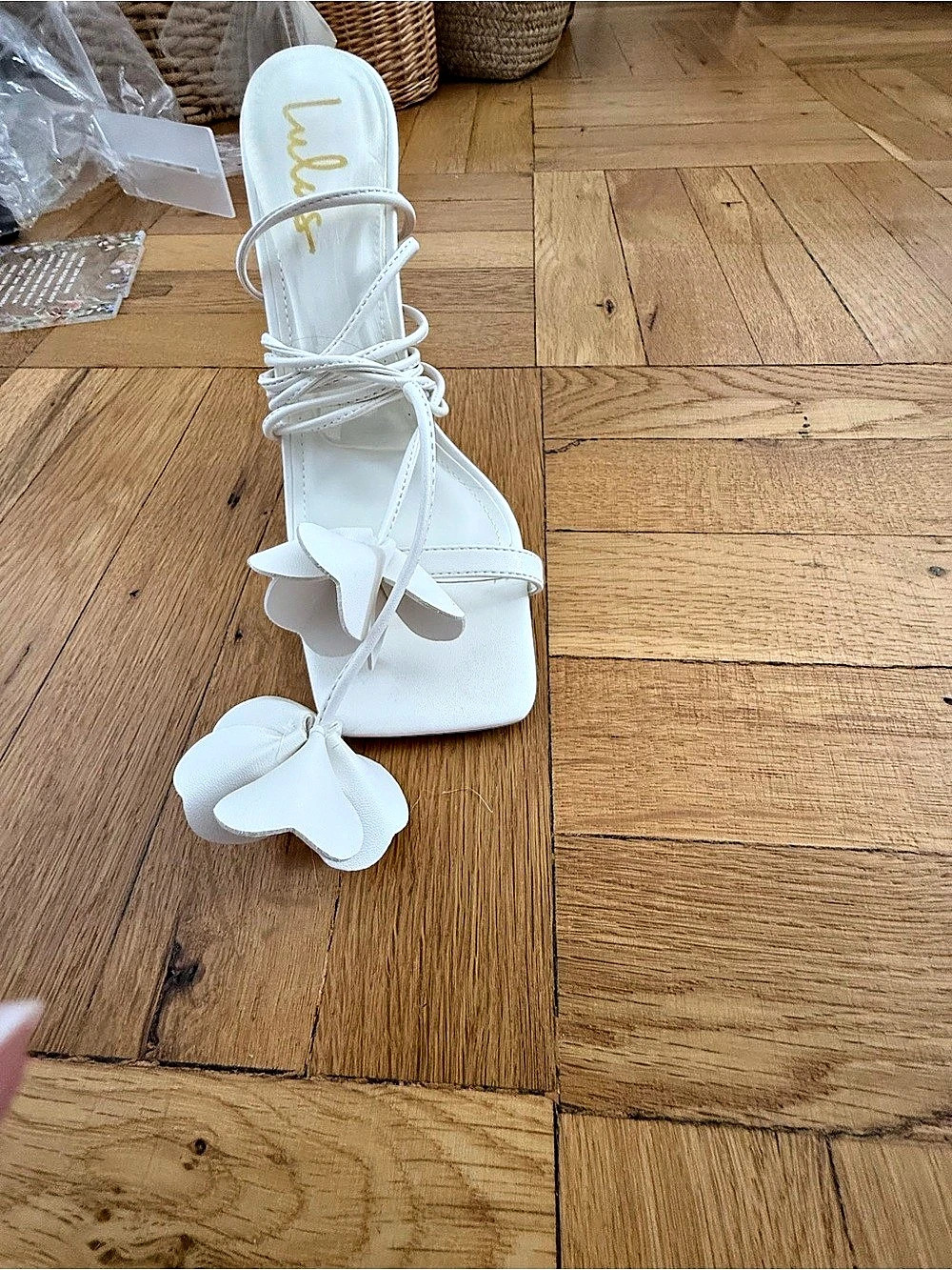 Lulus White Strappy High Heel Sandals Like New